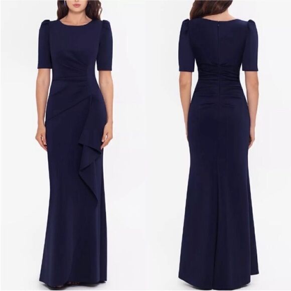 NWT XSCAPE Puff-Sleeve Gown - Picture 4 of 9